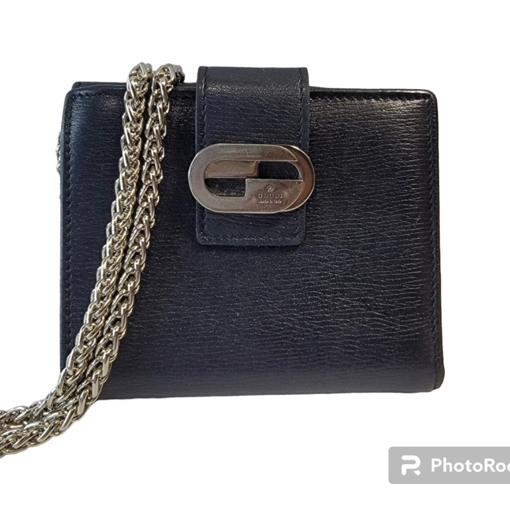 GUCCI G Logo Simple Leather Bifold Wallet